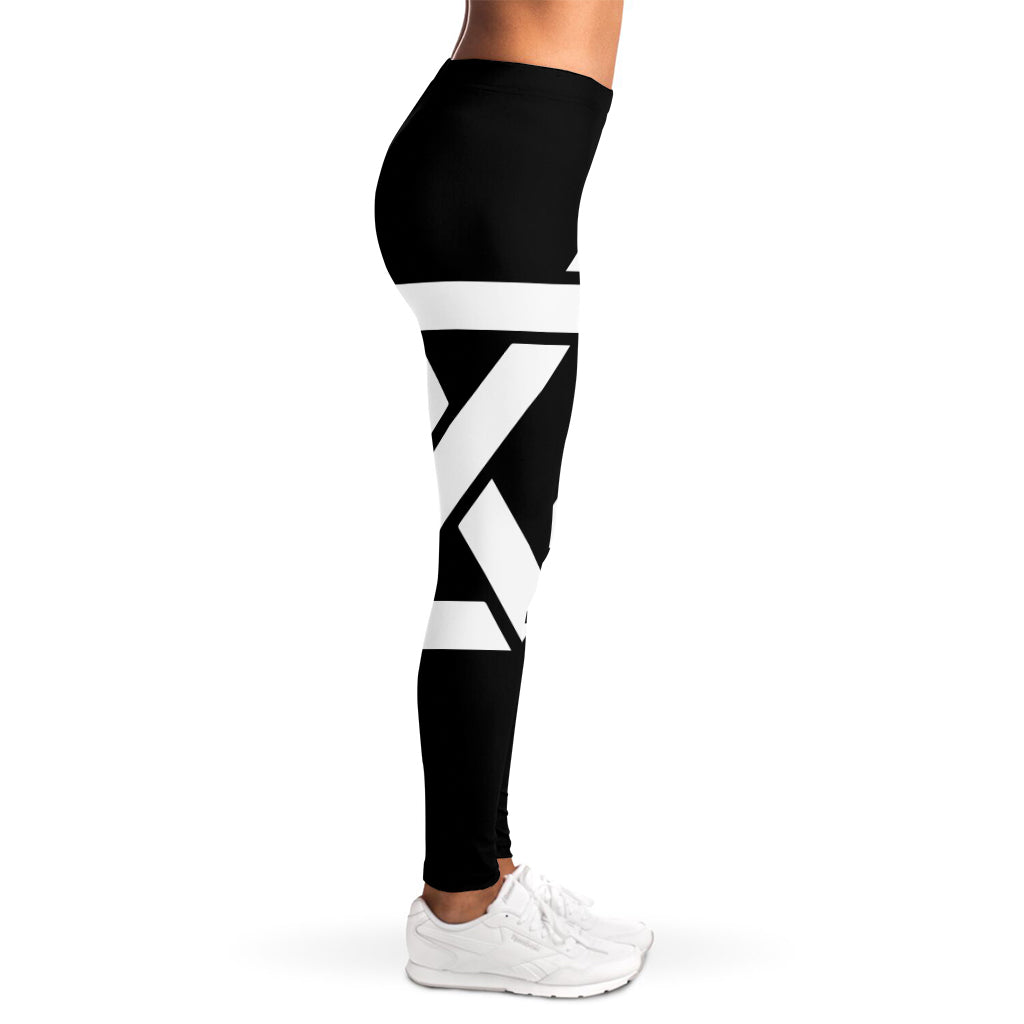 Black And White Star of David Print Women's Leggings