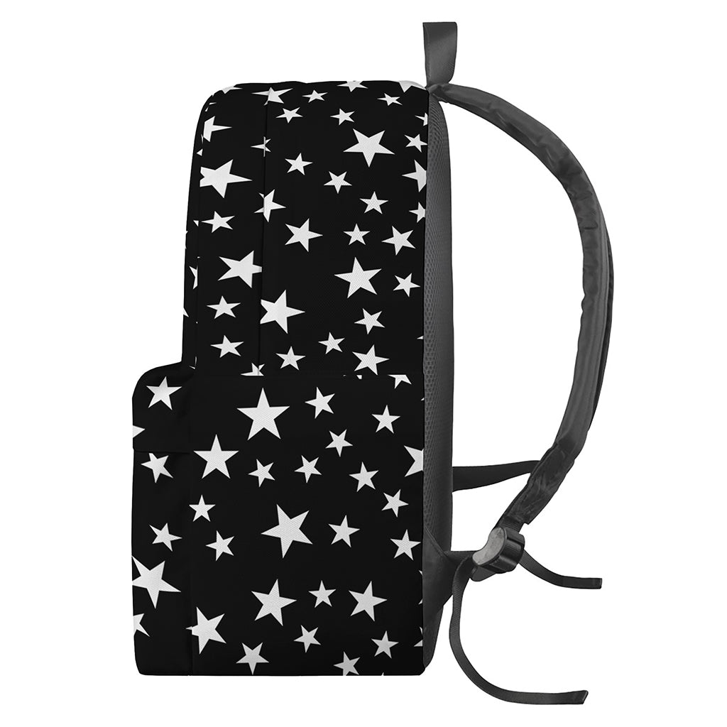 Black And White Star Pattern Print Backpack