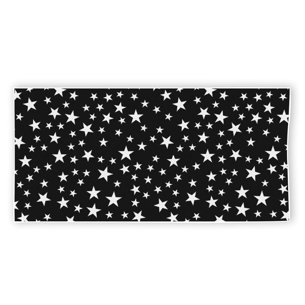 Black And White Star Pattern Print Beach Towel