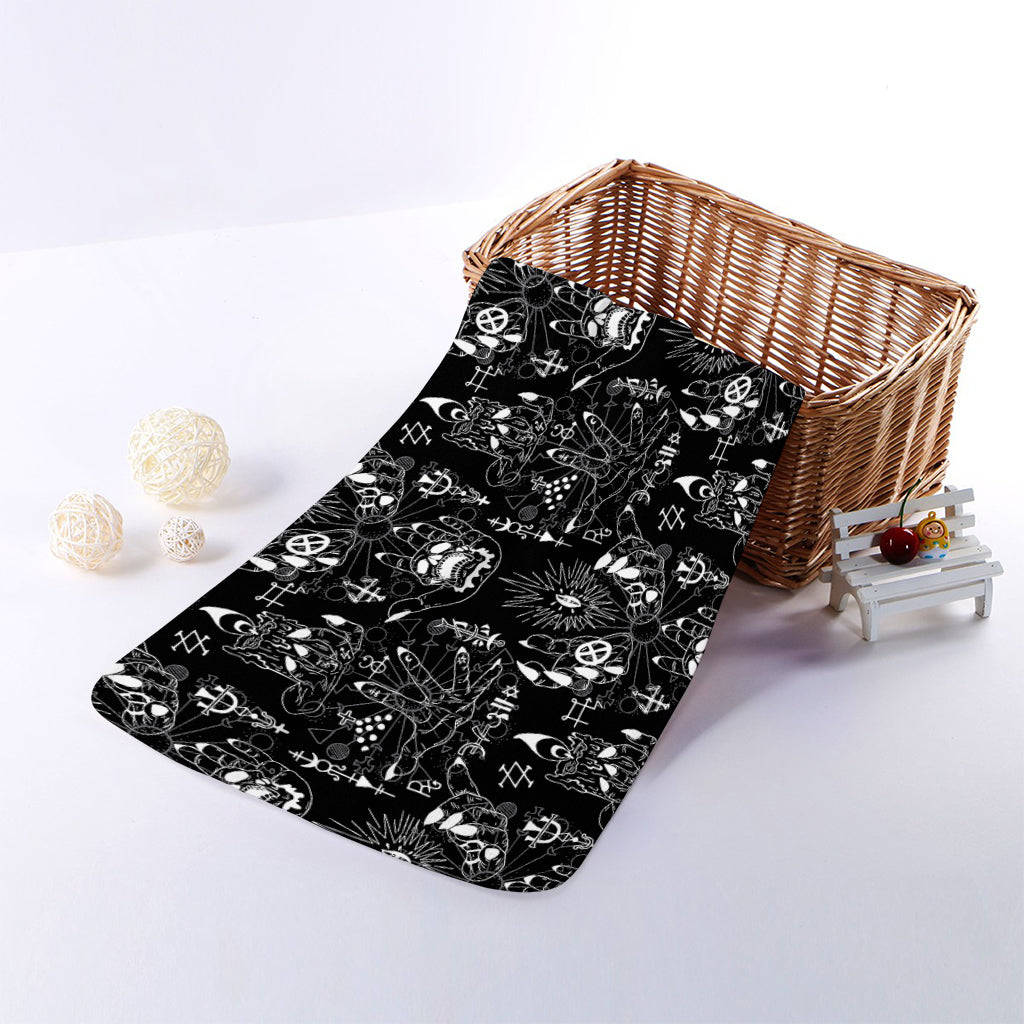 Black And White Supernatural Wicca Print Towel