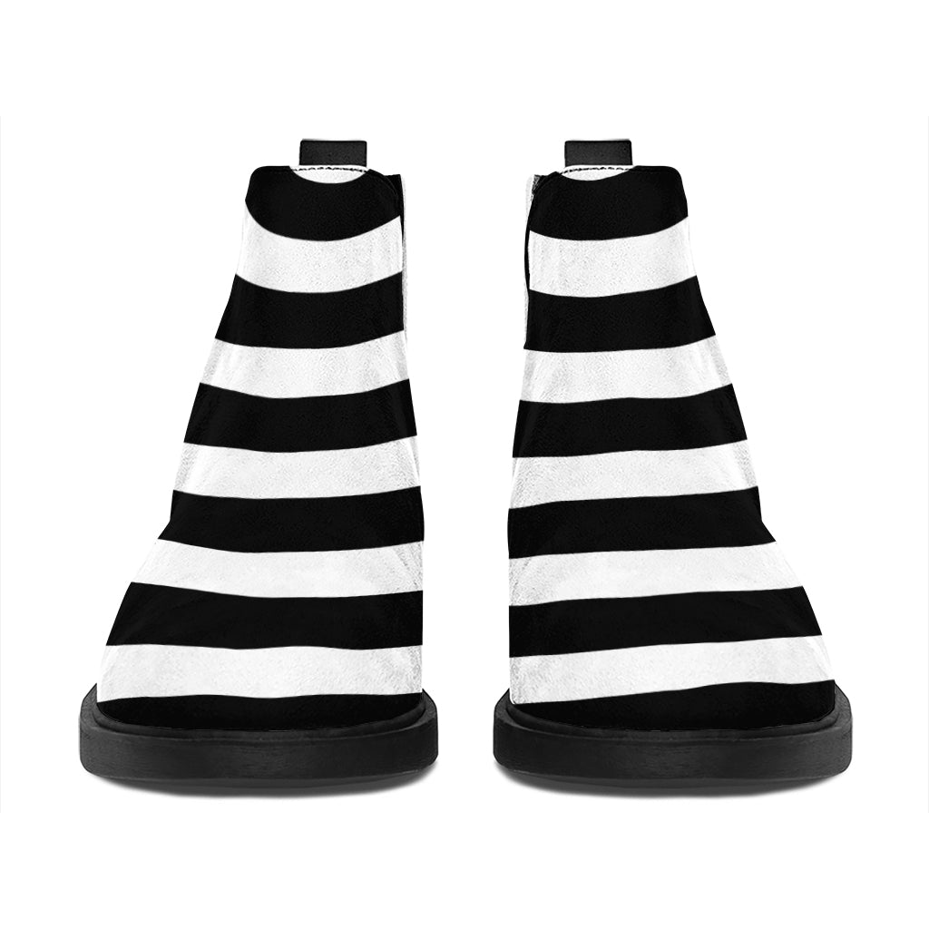 Black And White Swirl Illusion Print Flat Ankle Boots