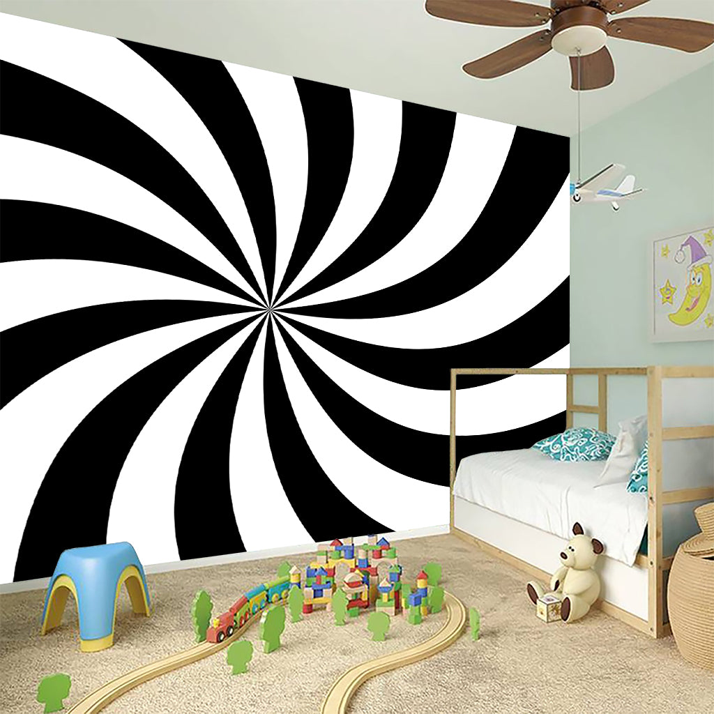 Black And White Swirl Print Wall Sticker