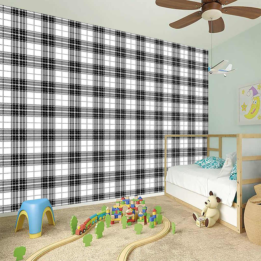 Black And White Tartan Pattern Print Wall Sticker