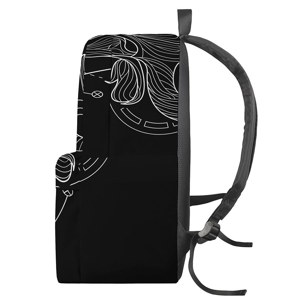 Black And White Taurus Sign Print Backpack
