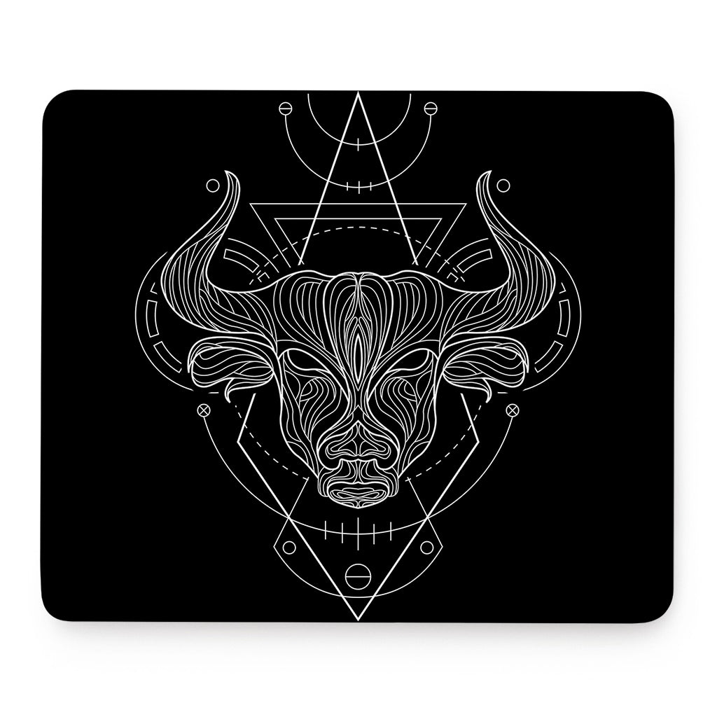 Black And White Taurus Sign Print Mouse Pad