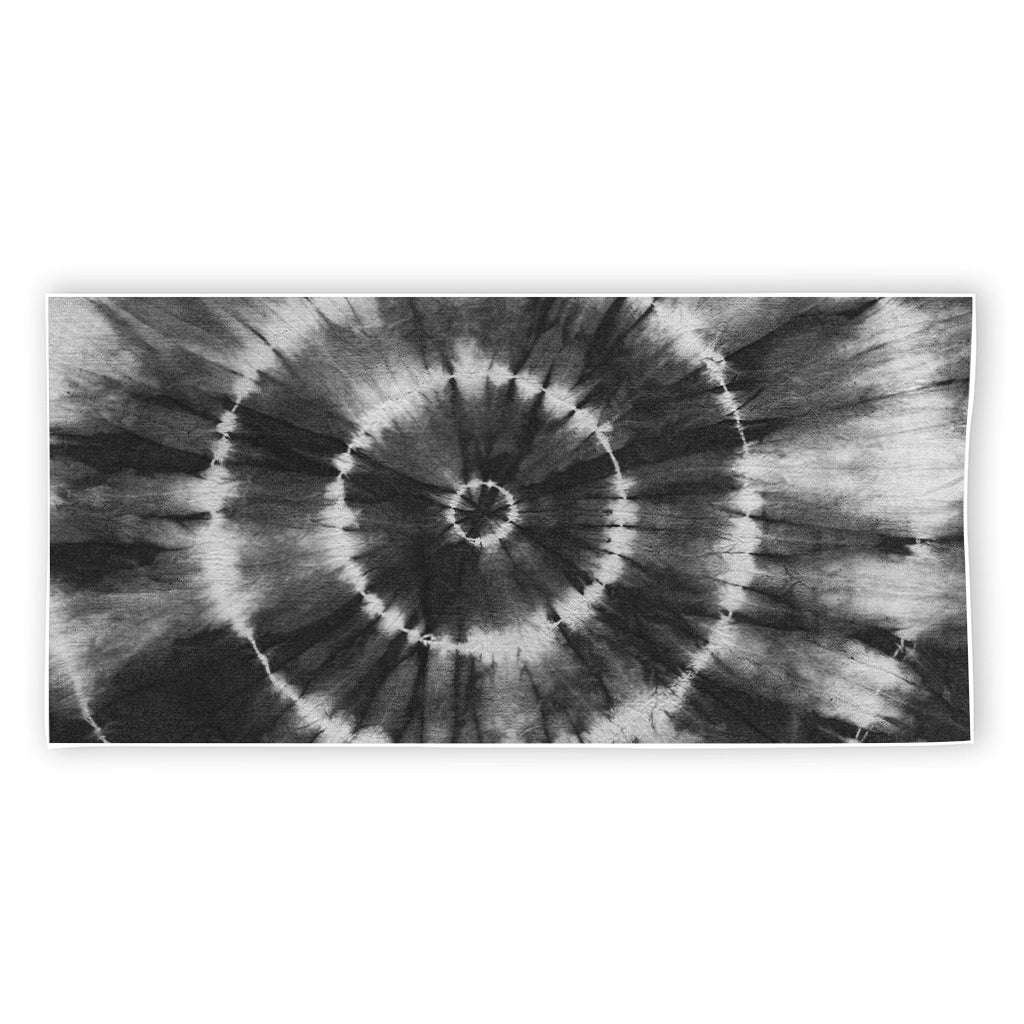 Black And White Tie Dye Print Beach Towel