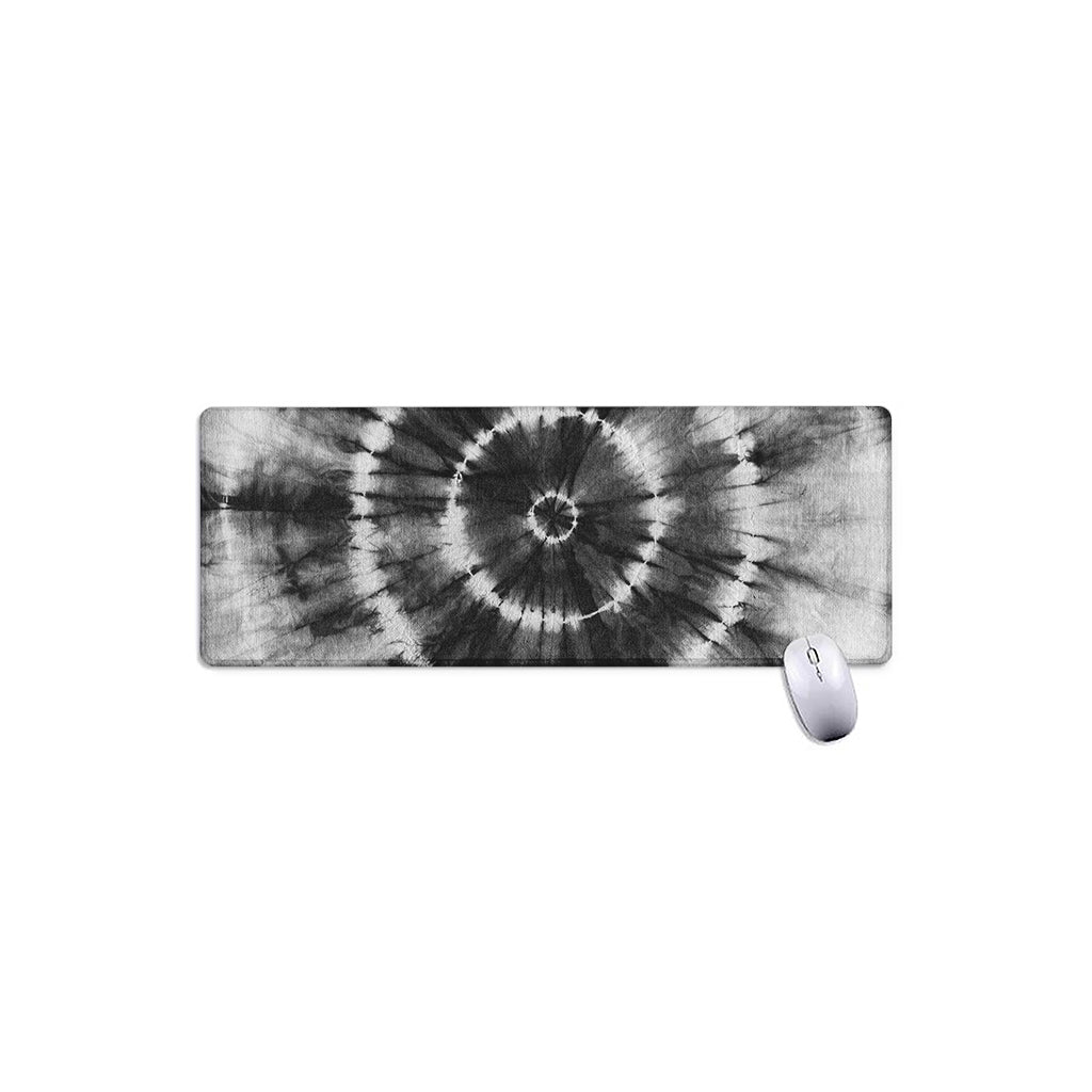 Black And White Tie Dye Print Extended Mouse Pad