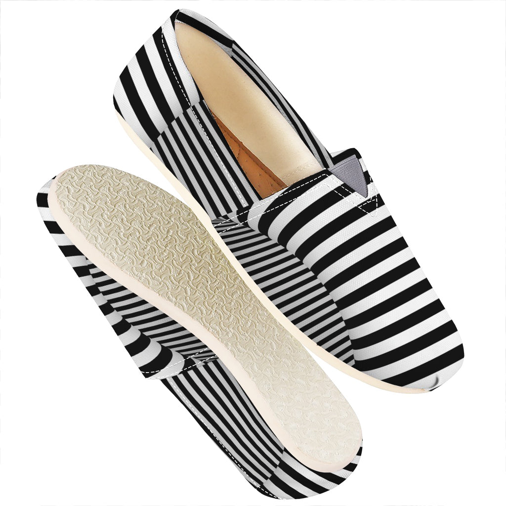 Black And White Torus Illusion Print Casual Shoes