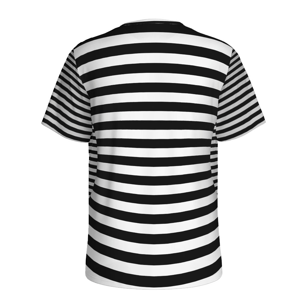 Black And White Torus Illusion Print Men's Sports T-Shirt