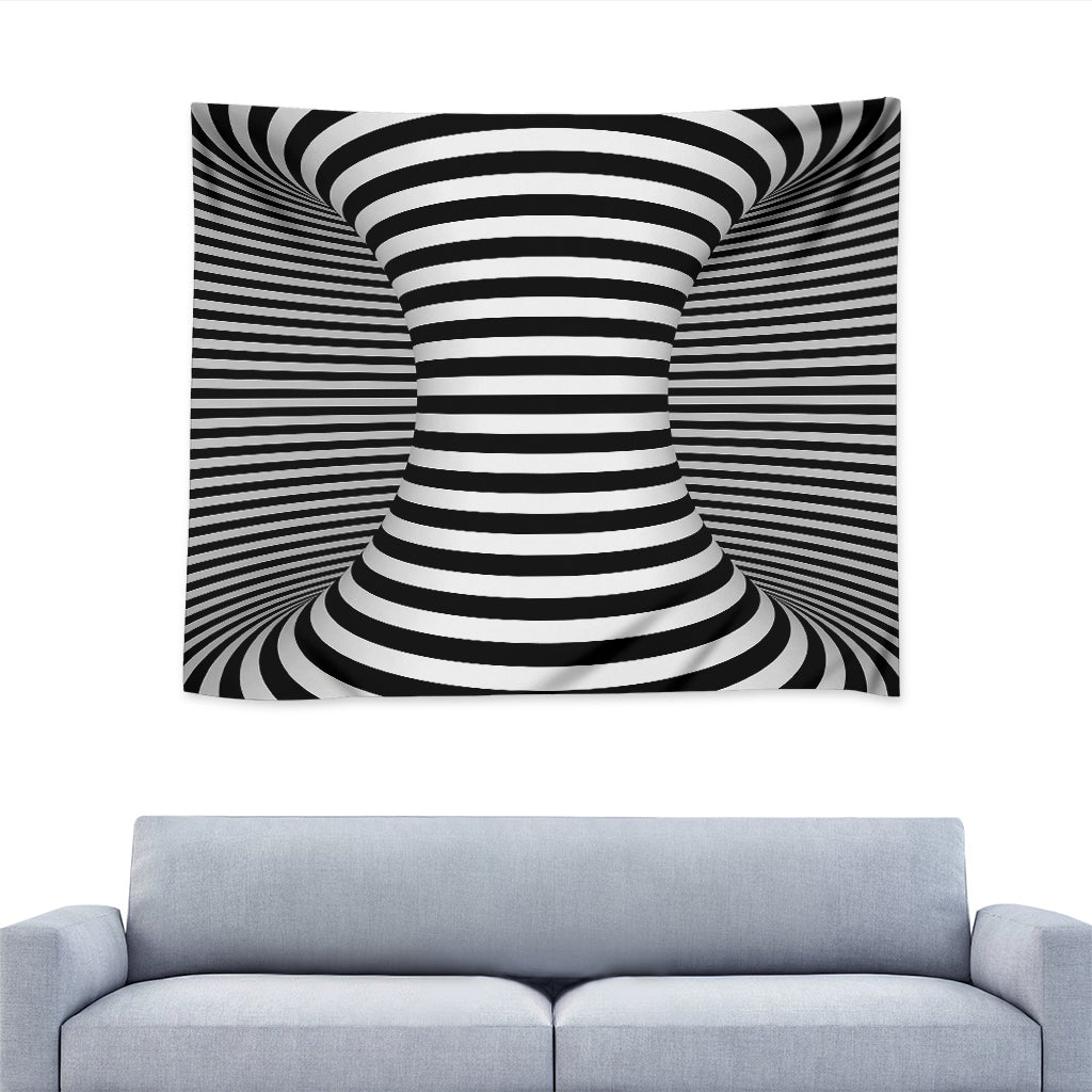 Black And White Torus Illusion Print Tapestry