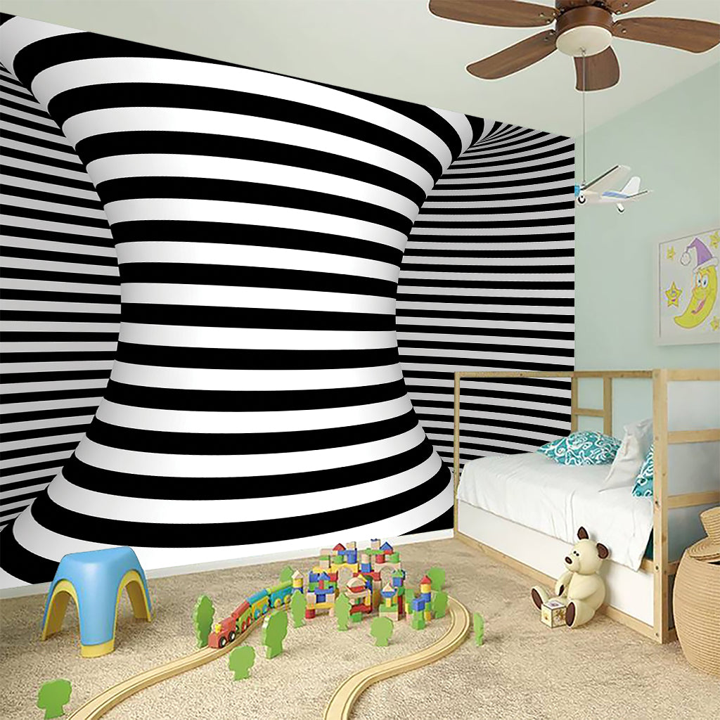 Black And White Torus Illusion Print Wall Sticker