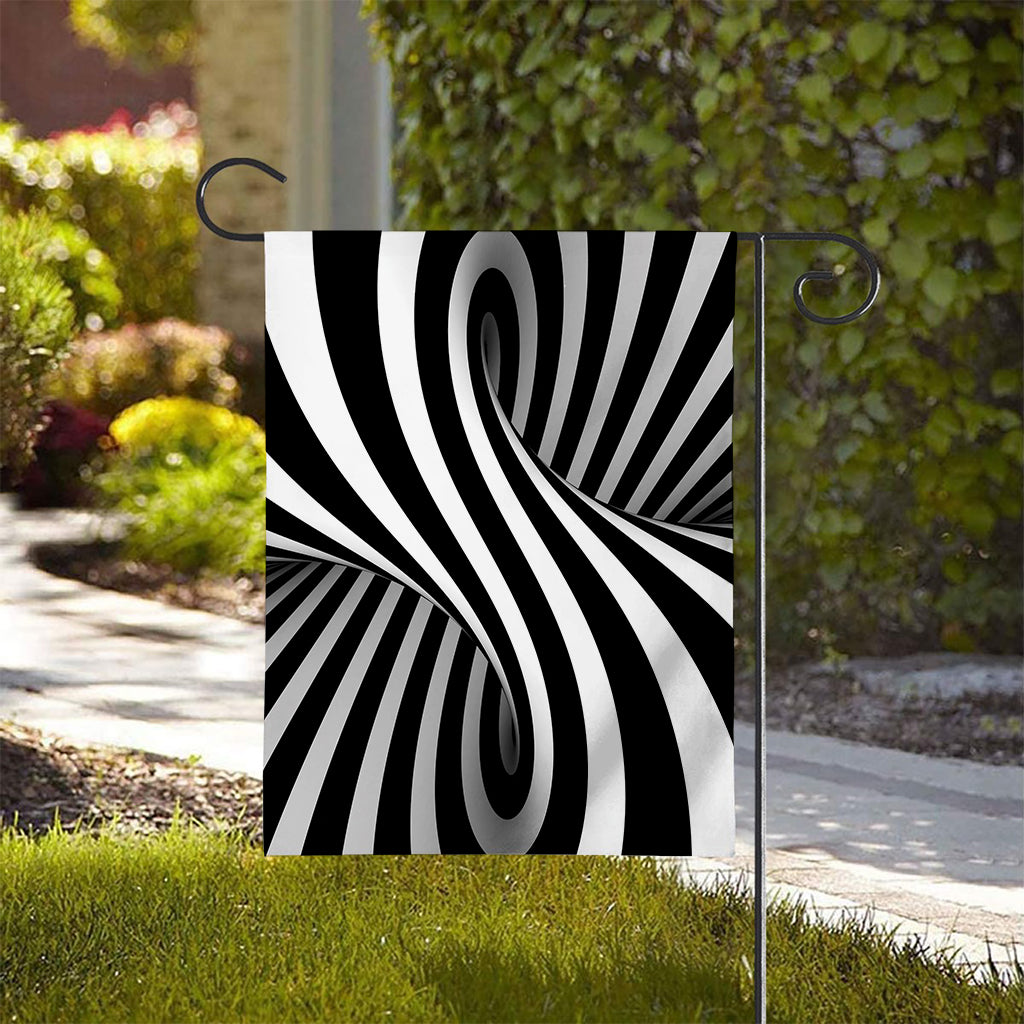 Black And White Twist Illusion Print House Flag