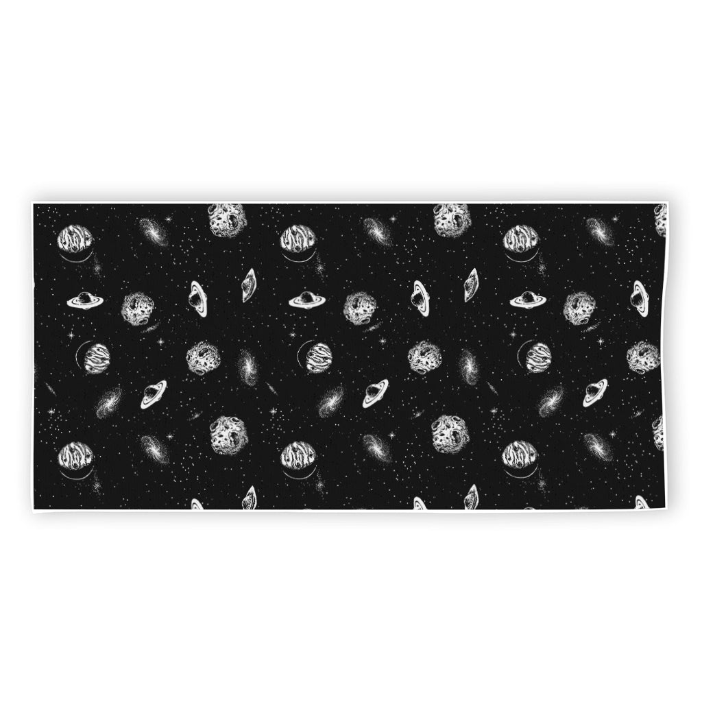 Black And White UFO Pattern Print Beach Towel