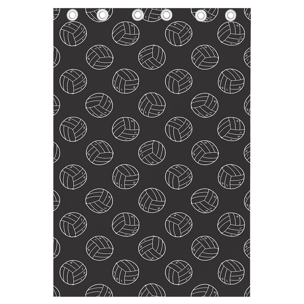 Black And White Volleyball Pattern Print Curtain