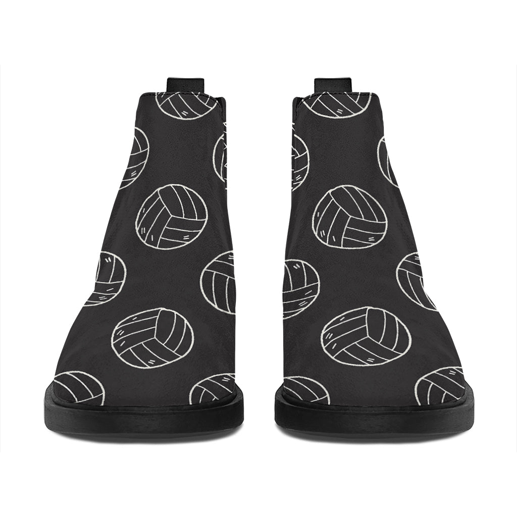 Black And White Volleyball Pattern Print Flat Ankle Boots