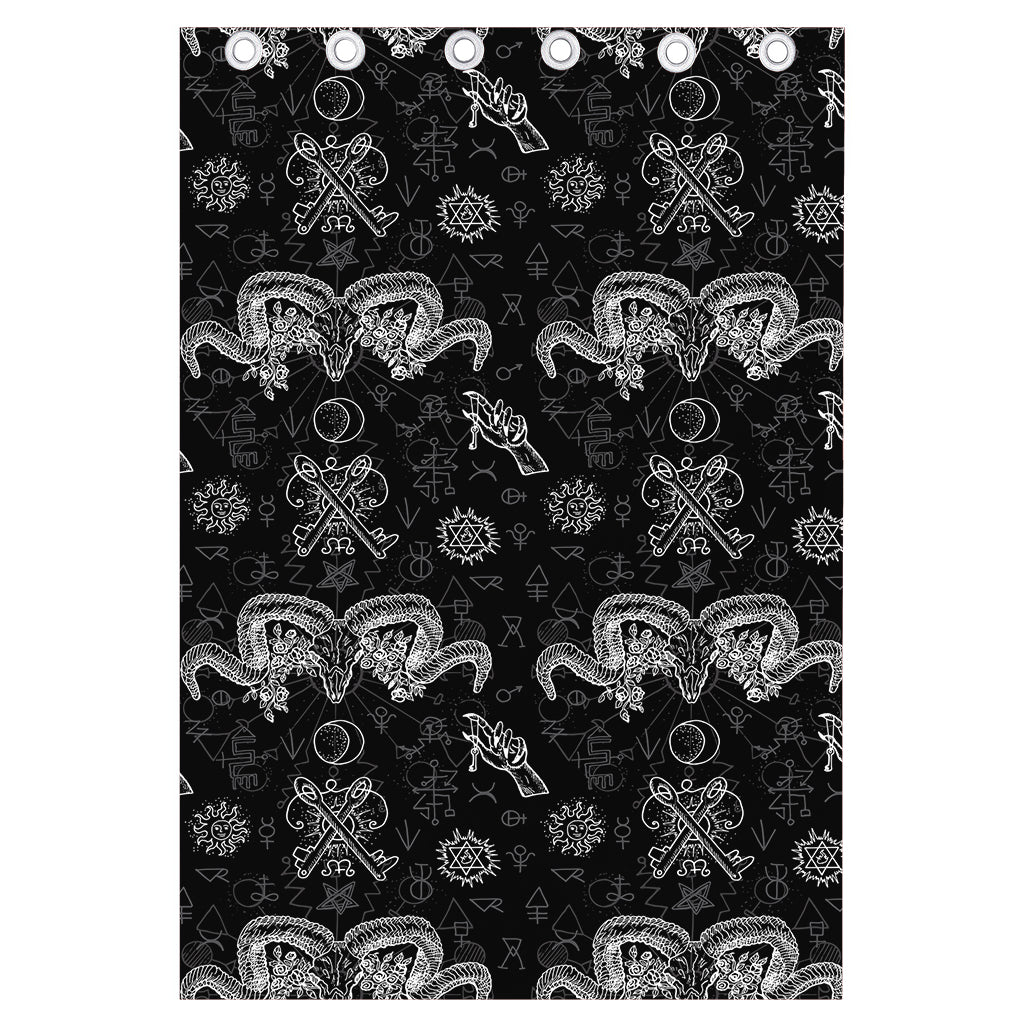 Black And White Wicca Gothic Print Curtain