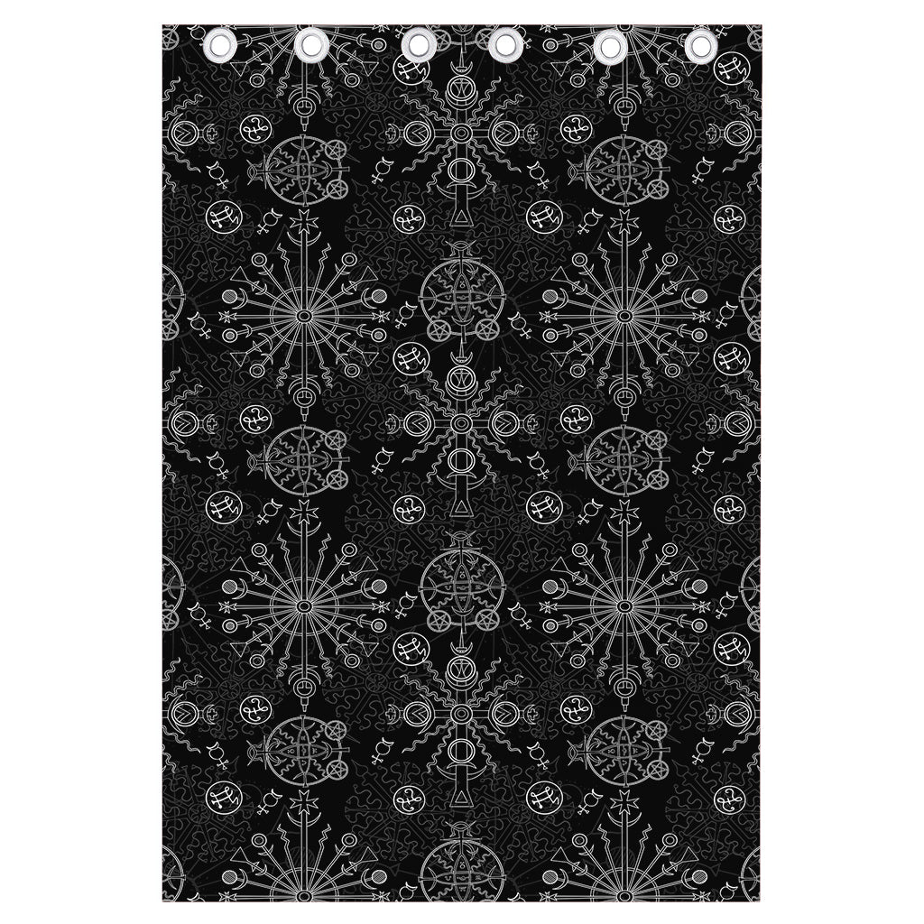 Black And White Wiccan Mystic Print Curtain