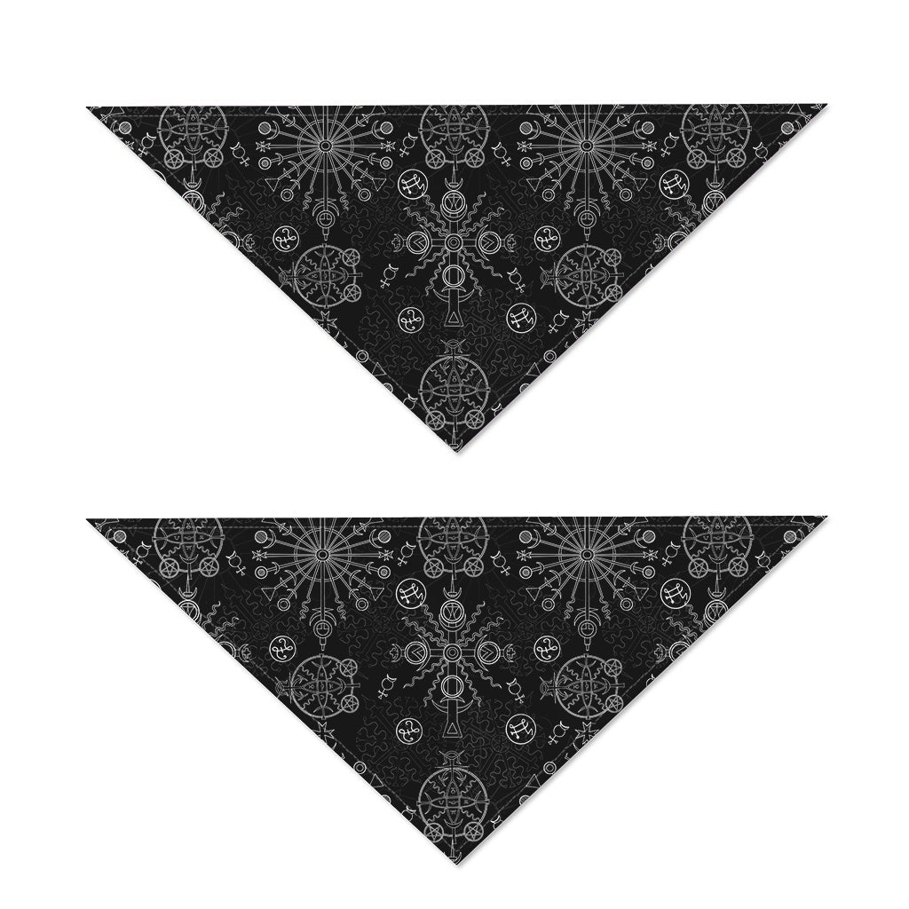 Black And White Wiccan Mystic Print Dog Bandana