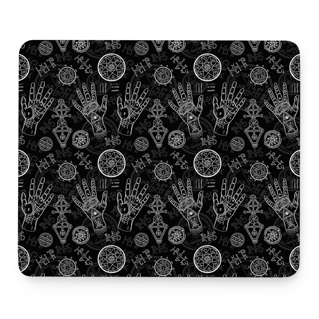 Black And White Wiccan Palmistry Print Mouse Pad