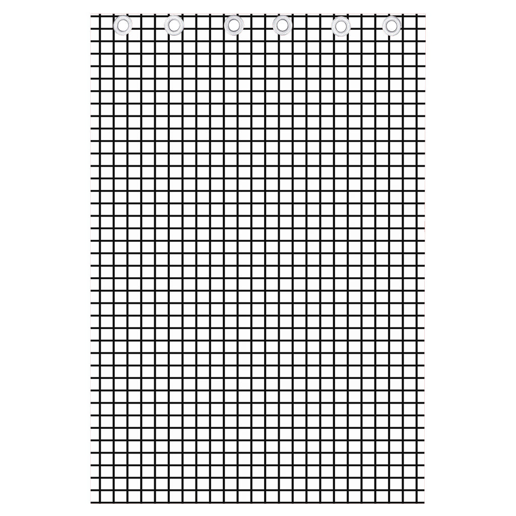 Black And White Windowpane Pattern Print Curtain