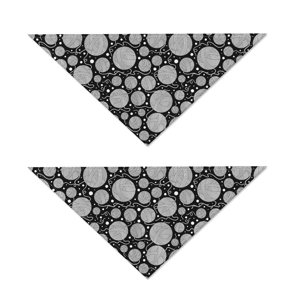 Black And White Yarn Pattern Print Dog Bandana