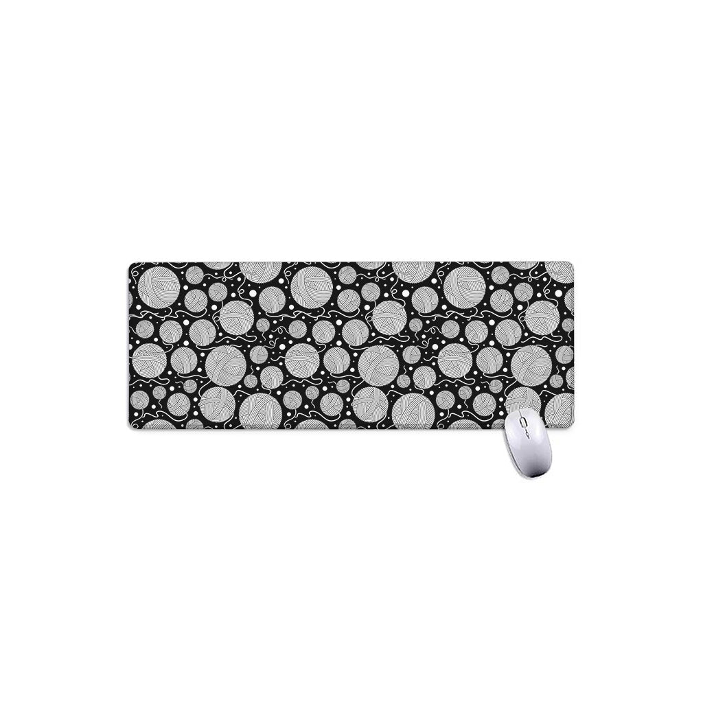 Black And White Yarn Pattern Print Extended Mouse Pad