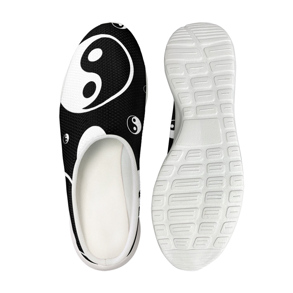 Black And White Yin Yang Pattern Print Mesh Casual Shoes