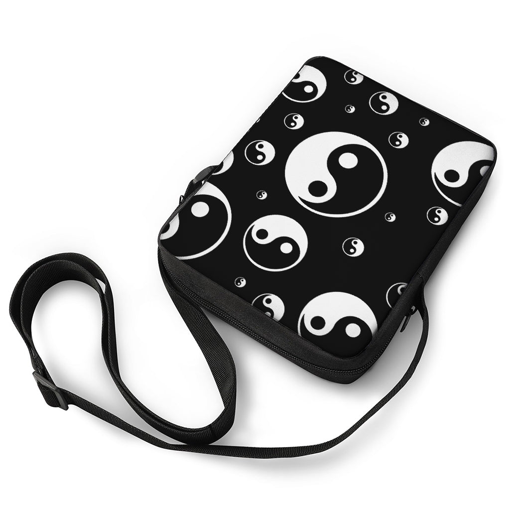 Black And White Yin Yang Pattern Print Rectangular Crossbody Bag