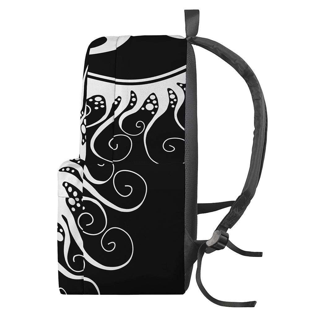 Black And White Yin Yang Sun Print Backpack