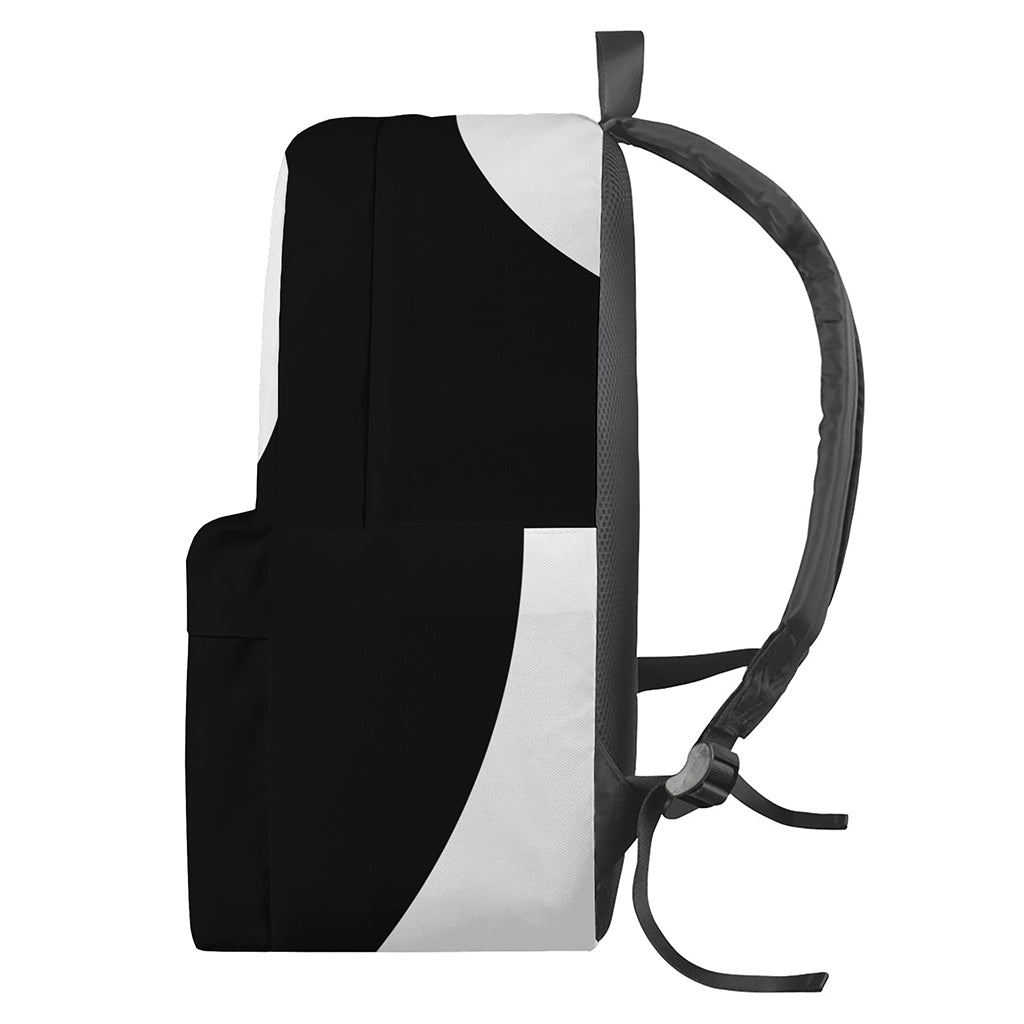 Black And White Yin Yang Symbol Print Backpack