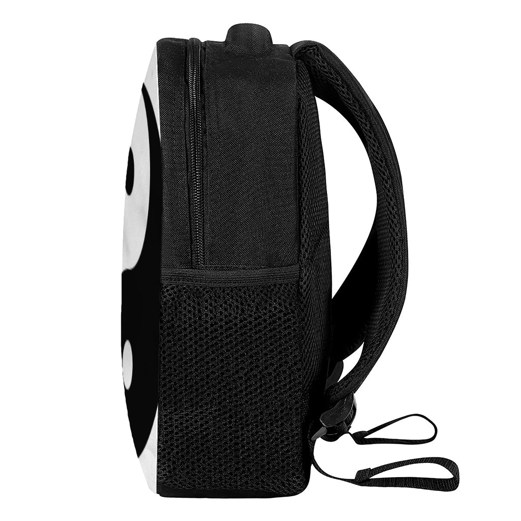 Black And White Yin Yang Symbol Print Casual Backpack