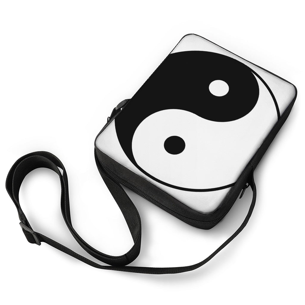 Black And White Yin Yang Symbol Print Rectangular Crossbody Bag