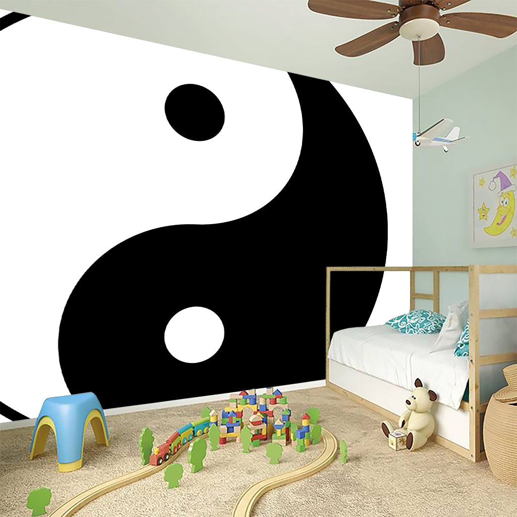 Black And White Yin Yang Symbol Print Wall Sticker