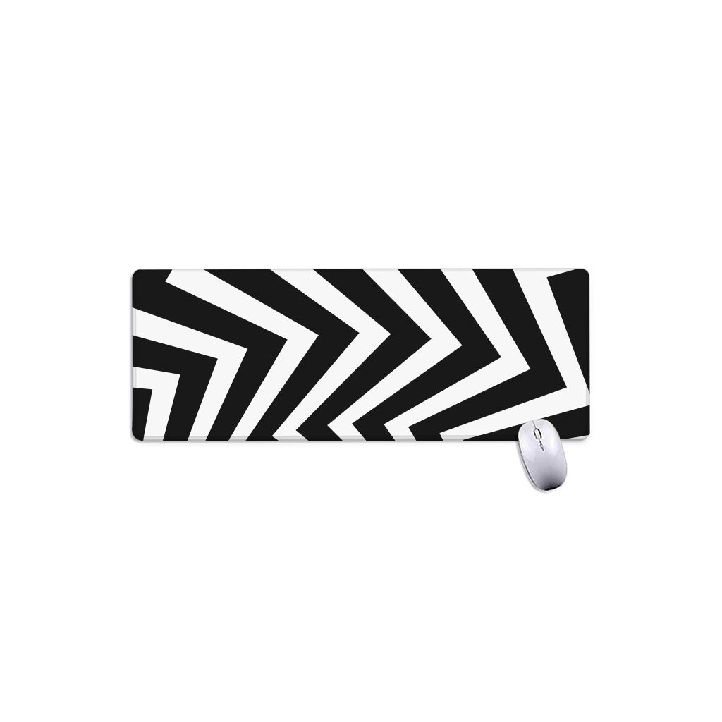 Black And White Zigzag Dazzle Print Extended Mouse Pad