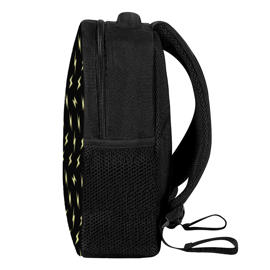 Black And Yellow Lightning Pattern Print Casual Backpack