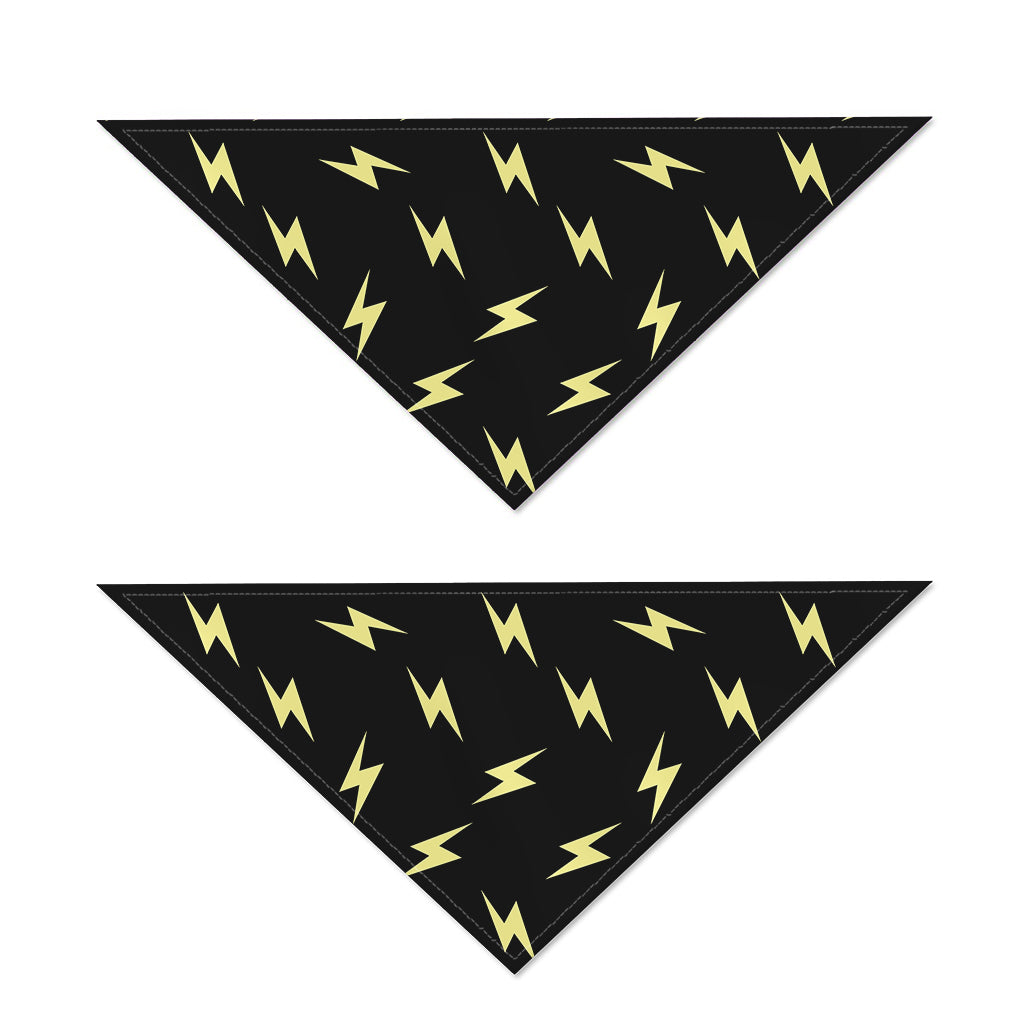 Black And Yellow Lightning Pattern Print Dog Bandana