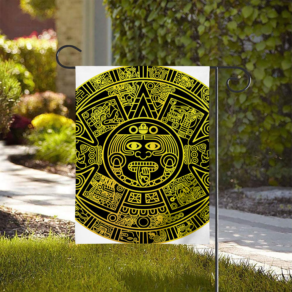 Black And Yellow Maya Calendar Print House Flag