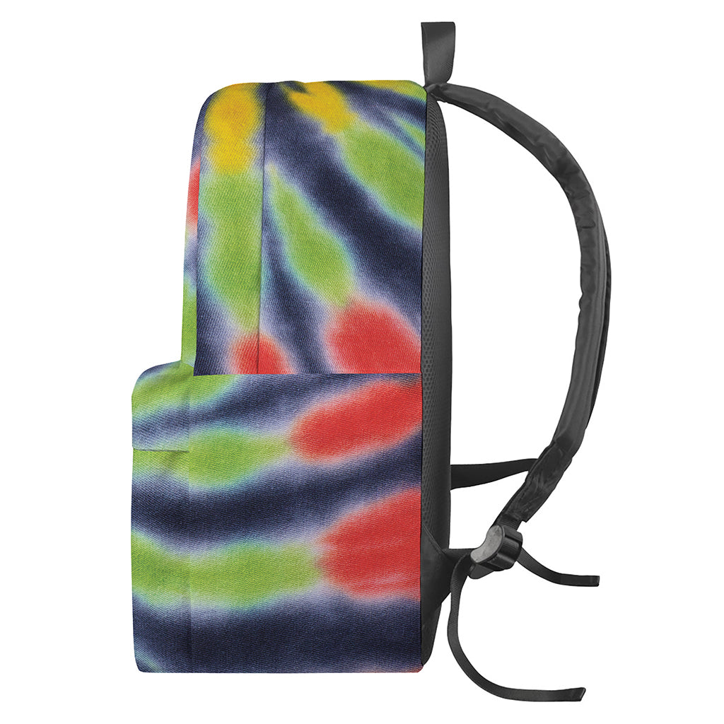 Black Backed Spiral Tie Dye Print Backpack