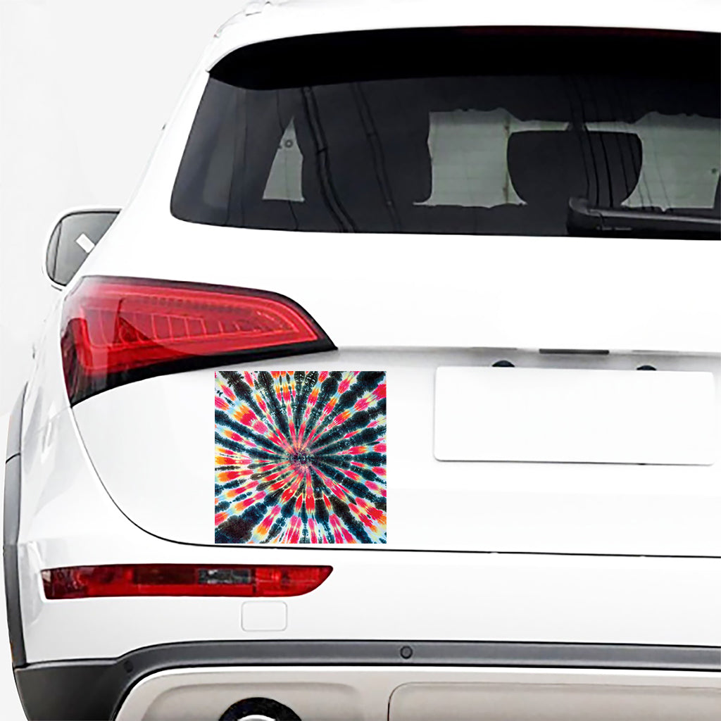 Black Backed Tie Dye Print Car Sticker