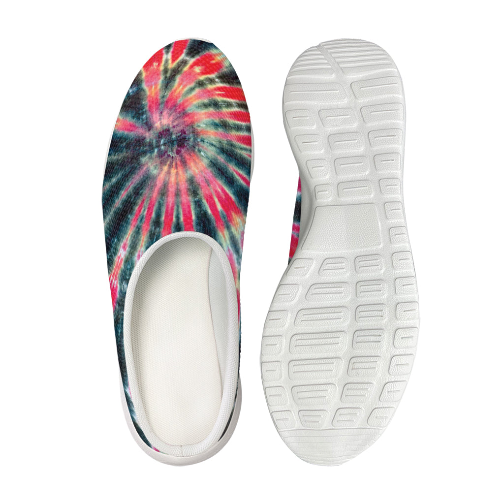 Black Backed Tie Dye Print Mesh Casual Shoes