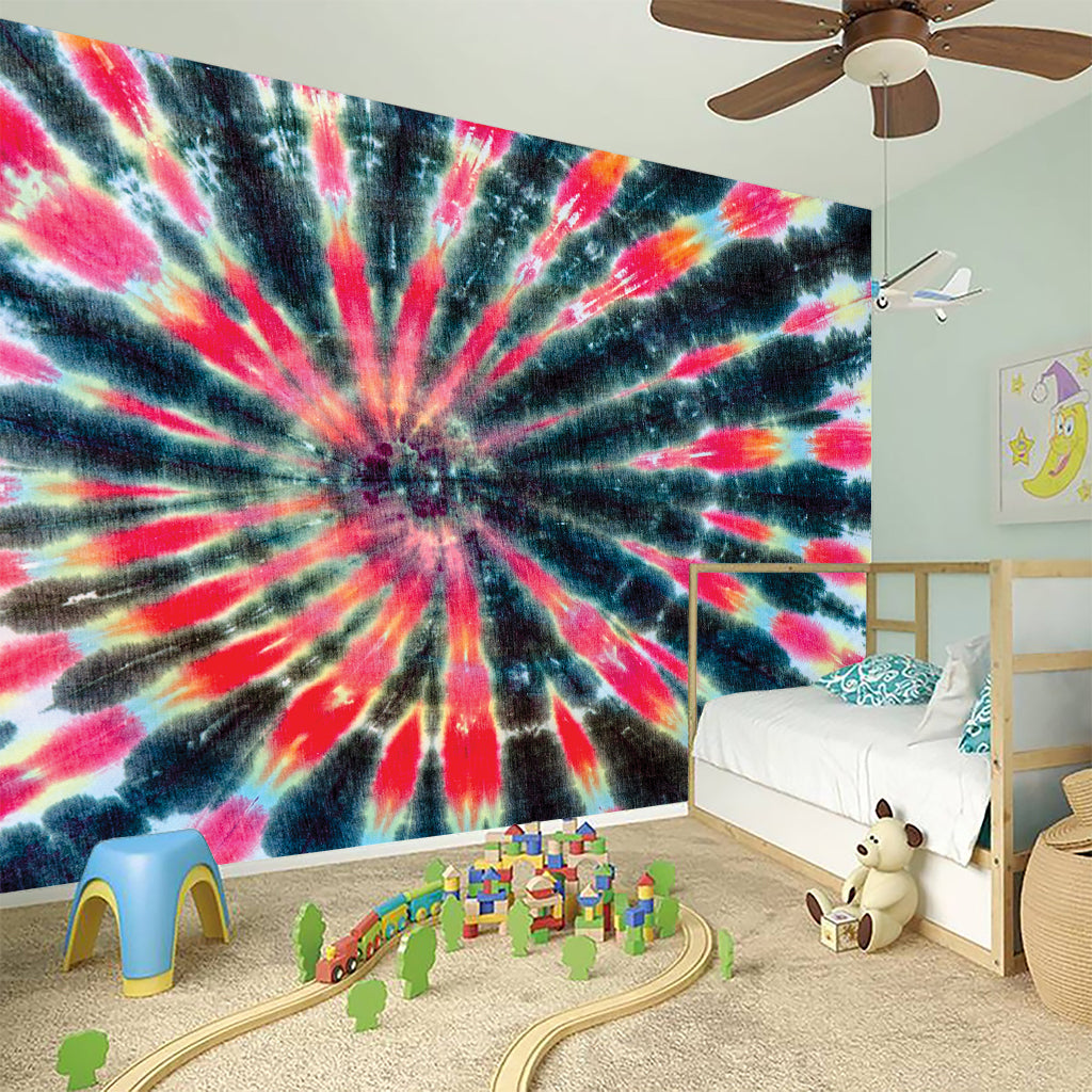Black Backed Tie Dye Print Wall Sticker