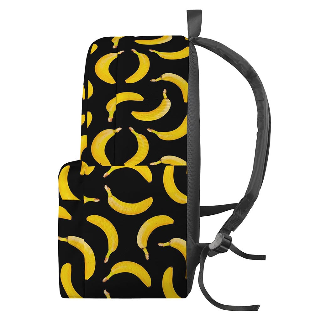 Black Banana Pattern Print Backpack