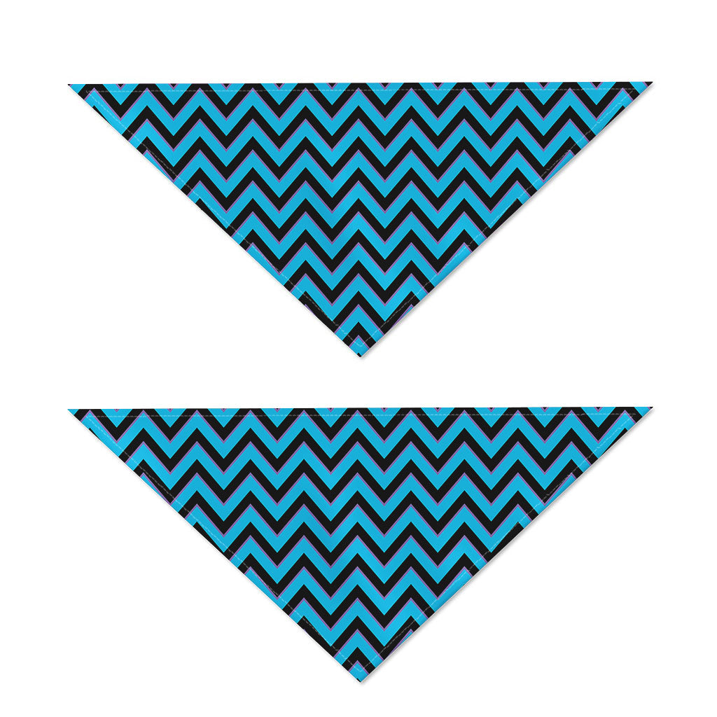 Black Blue And Purple Chevron Print Dog Bandana