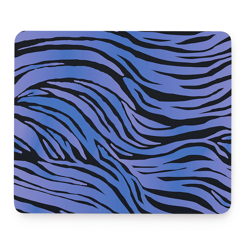 Black Blue Zebra Pattern Print Mouse Pad
