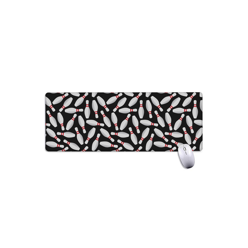 Black Bowling Pins Pattern Print Extended Mouse Pad