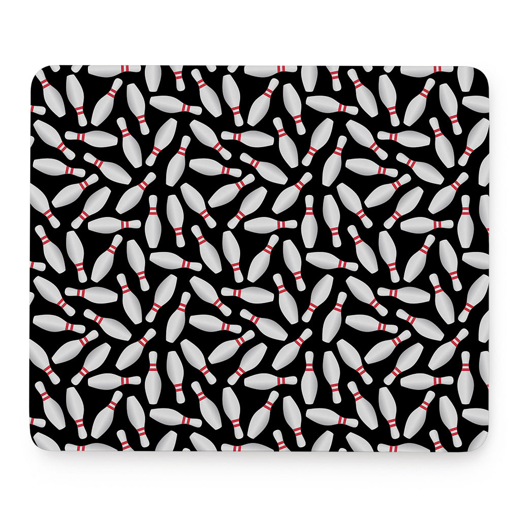 Black Bowling Pins Pattern Print Mouse Pad