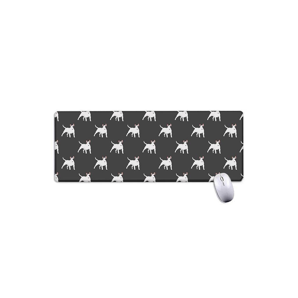 Black Bull Terrier Pattern Print Extended Mouse Pad