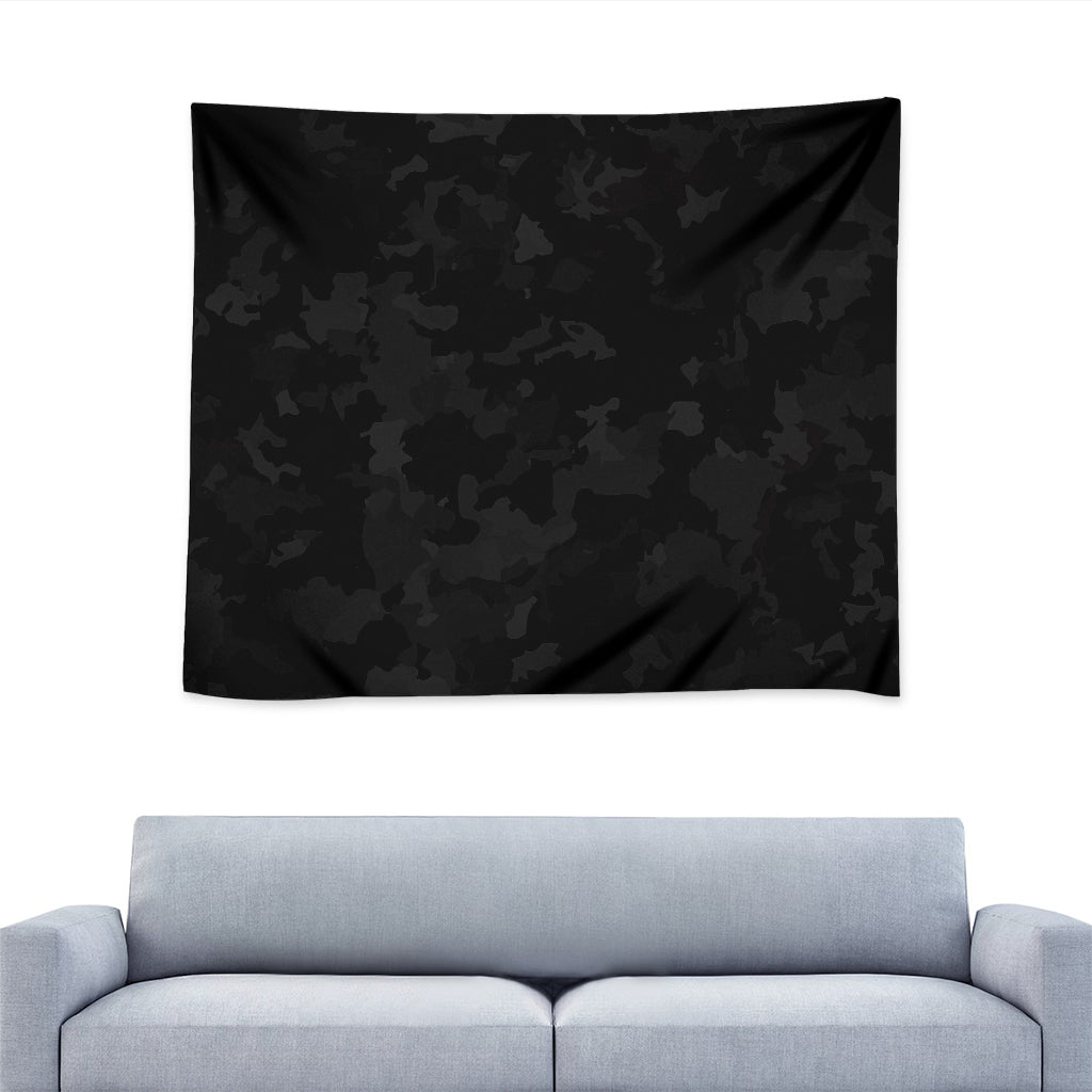 Black Camouflage Print Tapestry
