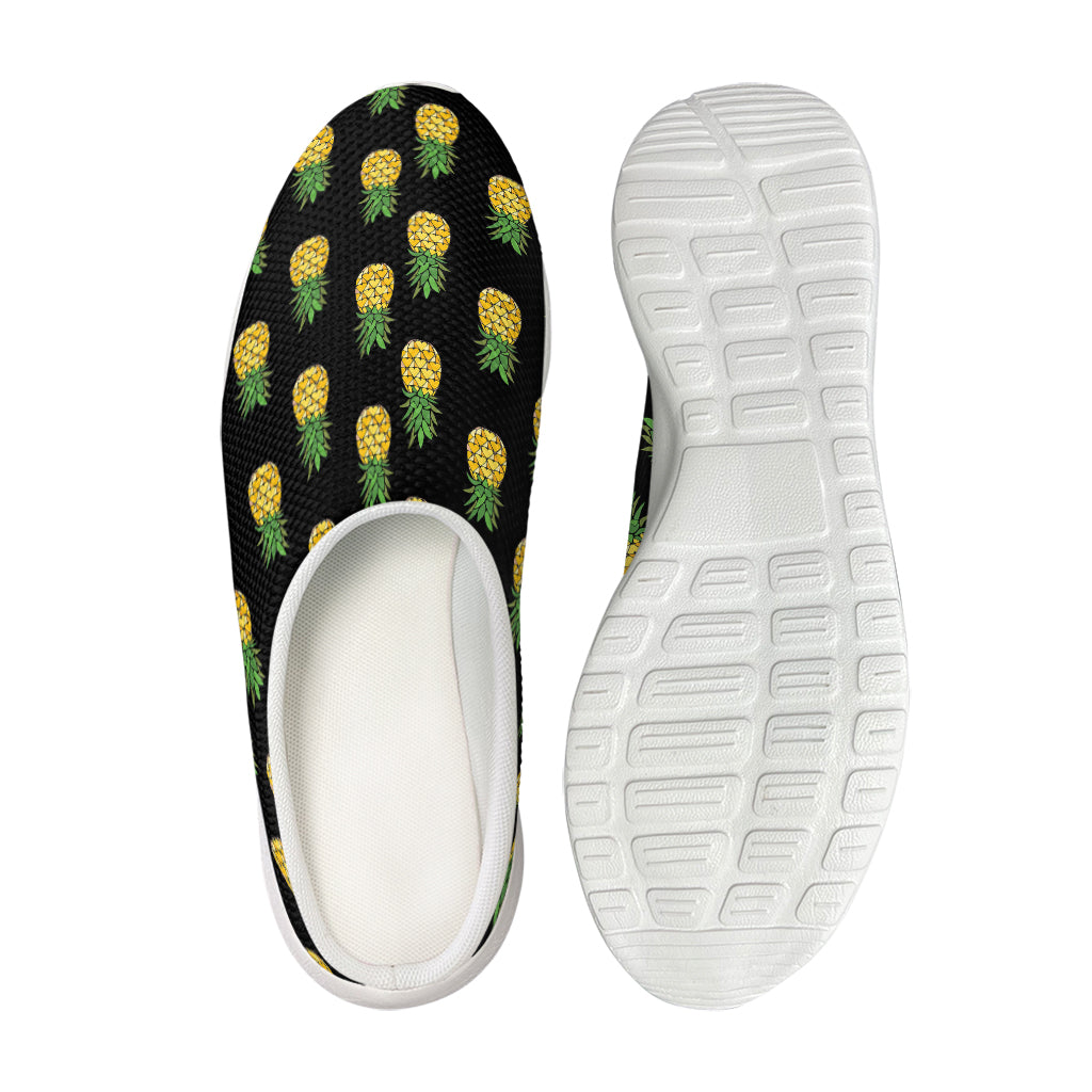 Black Cute Pineapple Pattern Print Mesh Casual Shoes