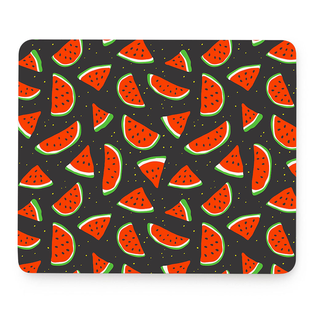 Black Cute Watermelon Pattern Print Mouse Pad